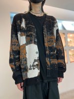 WIZZARD / JACQUARD KNIT CARDIGAN / BLACK