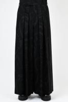 LAD MUSICIAN / WOOL GABARDINE BIG ROSE 2TUCK HAKAMA PANTS / NANO BLACK