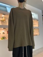 A.F ARTEFACT / Rib Knit Over Size Top / Olive