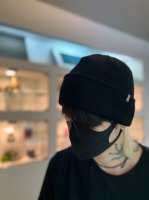 prasthana / RIB BEANIE / BLACKξʼ̿