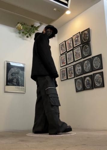 A.F ARTEFACT / Synthtic Leather Cargo Zip Buggy Pants