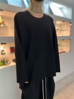 VOAAOV / COMPRESSED WOOL Crew Neck Pullover / BLACK