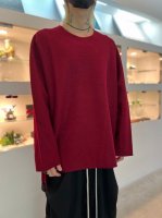 VOAAOV / COMPRESSED WOOL Crew Neck Pullover / RED