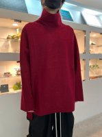 VOAAOV / COMPRESSED WOOL High Neck Pullover / RED