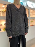 VICTIM / MELANGE V-NECK KNIT / BLACK