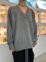 VICTIM / MELANGE V-NECK KNIT / GRAY