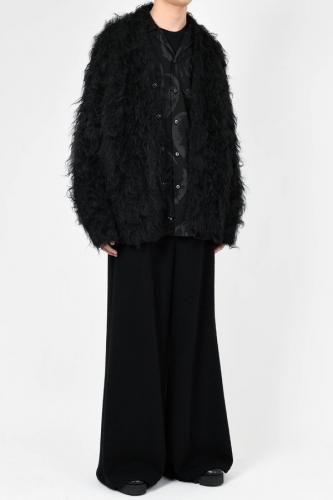 LAD MUSICIAN / LOOP YARN SHAGGY KNIT CARDIGAN / BLACK - LAD