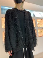 LAD MUSICIAN / LOOP YARN SHAGGY KNIT CARDIGAN / BLACK