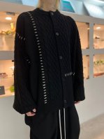 WIZZARD / ATCHWORK KNIT CARDIGAN / BLACK