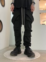 A.F ARTEFACT / Bomber Heat Belt Cargo Sarouel Pants / Black