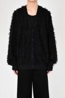 LAD MUSICIAN / HIGH GAUGE FRINGE KNIT CARDIGAN / BLACK