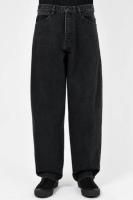 LAD MUSICIAN / 14oz DENIM TAPERED BUGGY PANTS / USED BLACK