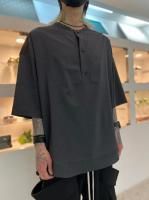 VOAAOV / MELANGE LINEN LIKE henry Neck Pullover / CHARCOAL