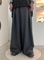 VOAAOV / MELANGE LINEN LIKE Wide Pants / CHARCOAL