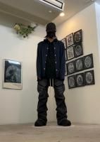 A.F ARTEFACTのリネンシャツにデニムカーゴタックバギー 250502A
