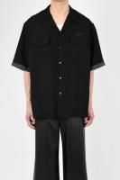 LAD MUSICIAN / TENCEL BROAD SHORT SLEEVE BOWLING SHIRT / BLACK