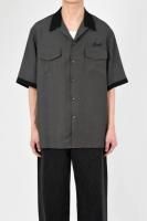LAD MUSICIAN / TENCEL BROAD SHORT SLEEVE BOWLING SHIRT / MOSS GRAY