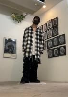 LAD MUSICIAN / COTTON VIYELLA OMBRE CHECK BIG SHIRT / GRAY
