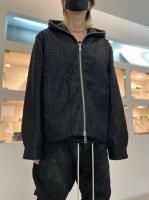 A.F ARTEFACT / Tweed Zipper Hooded Blouson / Black