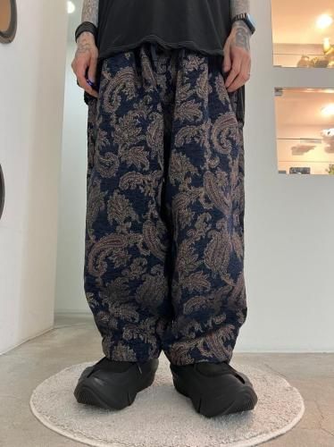 my beautiful landlet / JACQUARD WIDE EASY PANTS / NAVY - LAD