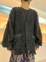 my beautiful landlet / SHAGGY BIG CARDIGAN / BLACK 