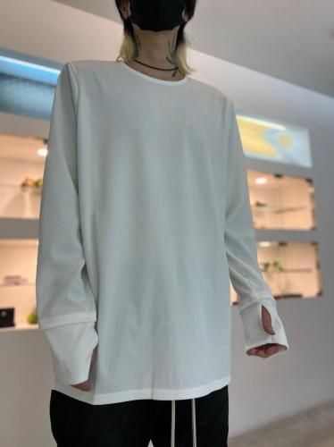 prasthana / base layer crew neck #21 / WHITE - LAD MUSICIAN