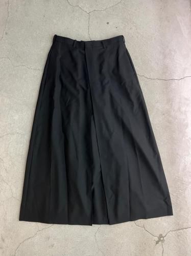 LAD MUSICIAN / WOOL GABARDINE WRAP PANTS / NANO BLACK - LAD