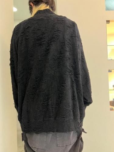 AF ARTEFACTカーディガン A.F ARTEFACT - 幾何学模様オーバーサイズカーディガン / Geo