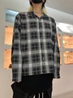 VICTIM / OPEN COLLAR CHECK SHIRT / BLACK