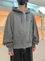 VICTIM / VINTAGE EFFECT SHORT ZIP PARKA / BLACK