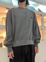 VICTIM / VINTAGE EFFECT SHORT SWEAT / BLACK