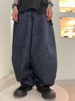 A.F ARTEFACT / Denim Cargo Zip Buggy Pants / Blue - LAD