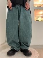 VOAAOV / RANDOM CRUNCH DENIM Wide Tapered Pants / USED