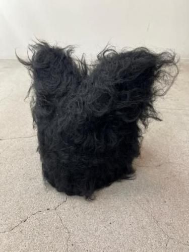 LAD MUSICIAN / LOOP YARN SHAGGY KNIT DEVIL CAP / BLACK - LAD