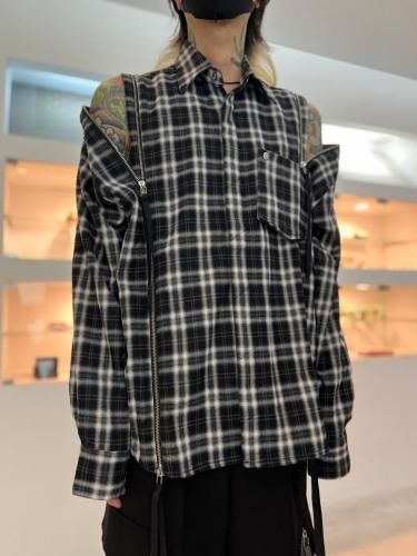 ソンフン　フーディー　アイボリー　サイズL Artist-Made PHILTHEORY / String zip shirts / White×Black - LAD MUSICIAN