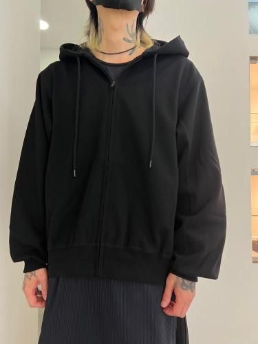 LAD MUSICIAN / 24G LOOP BACK DEVIL HOOD ZIPUP PARKA / BLACK - LAD