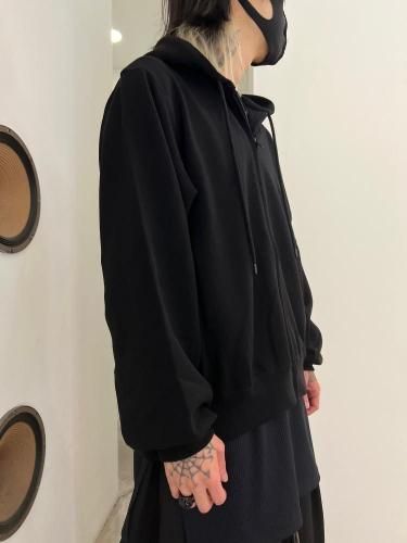 LAD MUSICIAN / 24G LOOP BACK DEVIL HOOD ZIPUP PARKA / BLACK - LAD