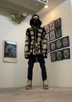 A.F ARTEFACTのドルマンジップフーディーにコーティングサルエルスキニー 251030A