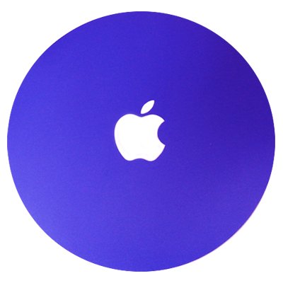 アップルロゴ入り円形マウスパッド（パープルブルー） - アップル 