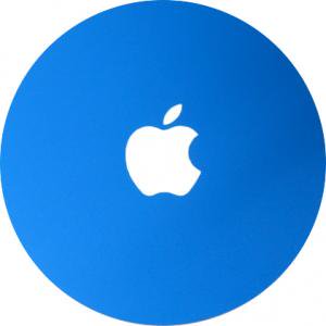アップルロゴ入り円形マウスパッド 青 アップルグッズのスマートストア