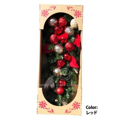 Costco コストコ 縦型 クリスマス リース シャンパンゴールド レッド ドアスワッグ 約85cm Costco コストコ 縦型 クリスマス リース シャンパンゴールド レッド ドアスワッグ 約85cm