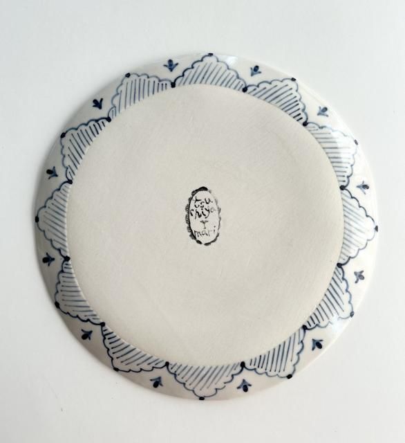 つちやまりさん 蝶模様の陶器皿 2枚セット