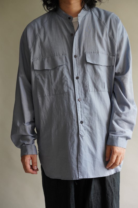 STILL BY HAND Wpocket Band collar shirt SHIRTS 【SH03222】通販