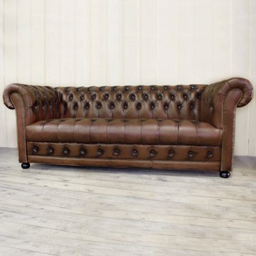 Leather Sofa 3P（ブラウン） - インテリアショップkino