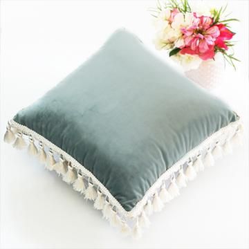 blue velour cushions