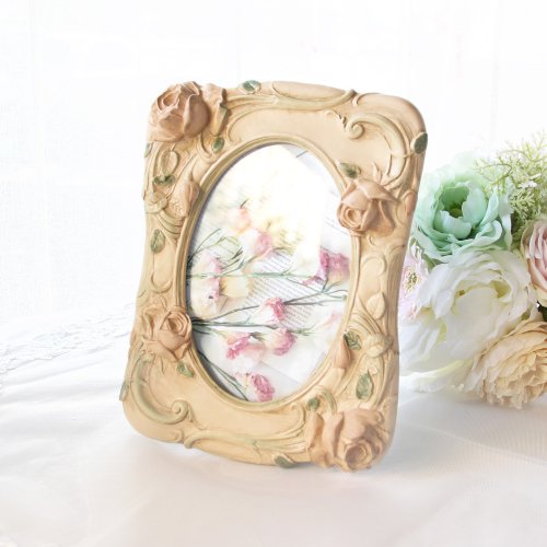 Elegant Rose Photo Frame (Beige Pink) - インテリアショップkino