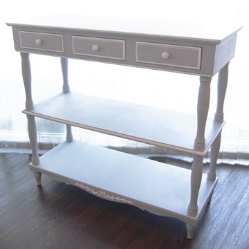 White Gray 3drawers Slim Console(アンティーク塗装) - インテリアショップkino