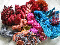 Sari Silk Fibre Thrum/サリーシルク織端と残糸