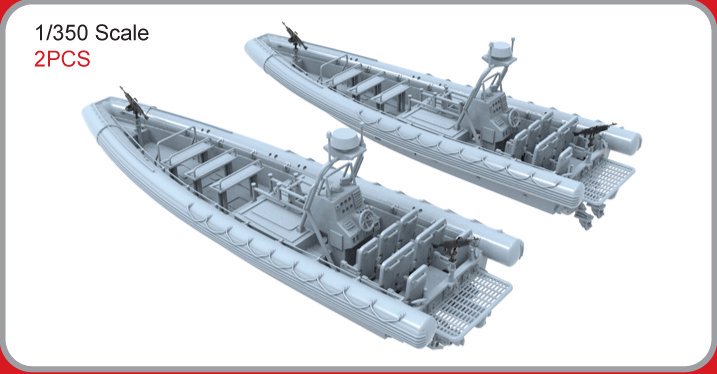 《HSM-U350086S》1/350 米海軍 11m リジッドインフレータブルボート(RIB) フィギュア8体 - モデルアート　通販サイト  (Model Art Official Web Shop)