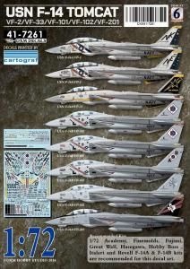 1/72USN VF-2/VF-33/VF-101/VF-102/VF-201  F-14 Tomcat Collection #6